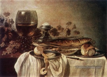 Petit déjeuner pièce Nature morte Pieter Claesz Peinture à l'huile